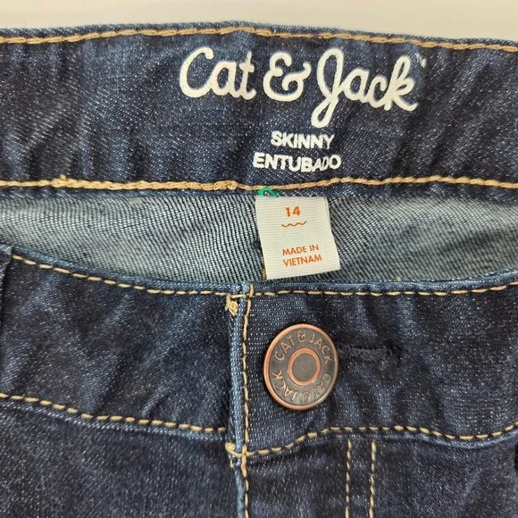 Cat and Jack Skinny Jeans Kids Size 14 Dark Wash Stretch Every day School - Picture 2 of 7